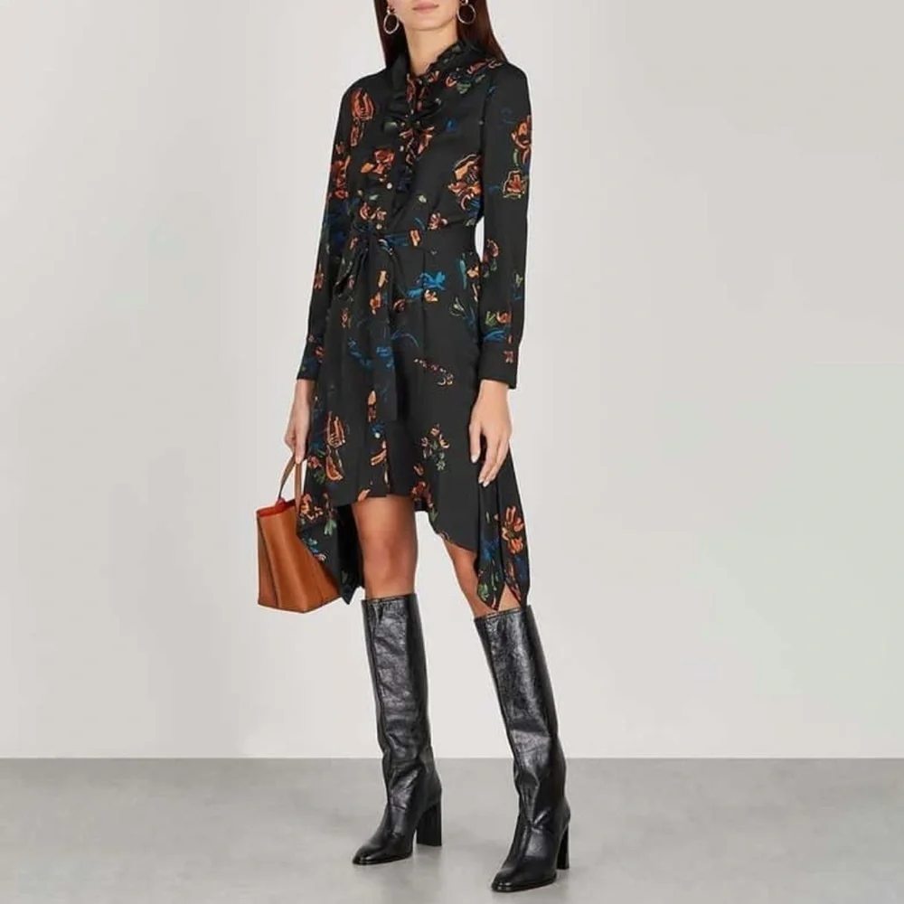 TORY BURCH Women Asymmetrical Hem Floral Cora Dress Size 0
